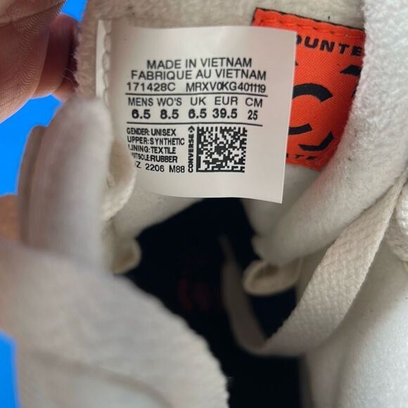 Converse Chuck Taylor All Star White Fleece Lined Sneaker men Sz:6.5 US women 8. - Picture 4 of 6